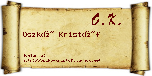 Oszkó Kristóf névjegykártya
