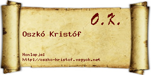 Oszkó Kristóf névjegykártya