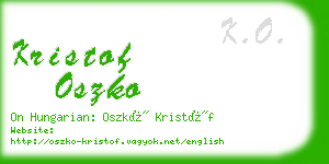 kristof oszko business card